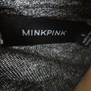 MINKPINK  Cowl Turtleneck High Neck Sleeveless Wrap Top Marled Knit Black White S Photo 5