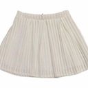 Sage  White Pleated Mesh Mini Skirt Photo 0