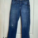 Pilcro  High Rise Medium Wash Tapered Waist Distressed Cropped Jeans Size 29 Photo 0