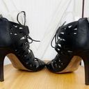 Jessica Simpson  Emelia Cage Lace Up Bootie Heels Black 7.5 Photo 4