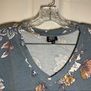 Bobeau  Blue Floral Print Knit Cold Shoulder 3/4 Sleeve Top 1X Photo 2