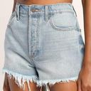 Cello  Rip Tide Light Wash High Rise Frayed Hem Denim Shortie Shorts NEW Photo 0