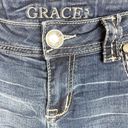 GRACE IN LA  Fleur de Lis Embellished Rhinestone Bling Boot Cut Jeans Size 28 Photo 5