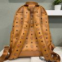 MCM  Medium Stark Visetos Studded Logo Cognac Canvas Backpack Photo 1