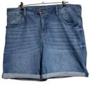 Ava & Viv  Womens Distressed Light Wash Cuffed Jean Denim Shorts Plus Size 20W Photo 0