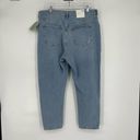 H&M NEW  High Waist Mom Jeans Ankle Light Wash Straight Leg Ripped Size 18 Photo 4