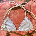 Abercrombie & Fitch  coquette lace blue + white striped triangle bikini top  Photo 4