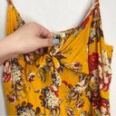 Lily White Buckle  Women’s Golden Yellow Floral Tie Front Cami Tank Top Medium Photo 5