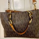 Michael Kors COPY -  EUC Cynthia Satchel & Crossbody Bag Black & Brown Monogram … Photo 5