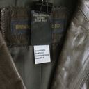 Banana Republic Vintage Leather Jacket Blazer Y2K Brown/Green - Size 4 Photo 9