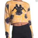 Kappa  Galz Tie Dye Cropped Sweatshirt Crew Neck Logo Pullover Yellow Small Photo 0