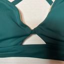 Shade & Shore  Dark Green Longline Cut Out Crisscross Bikini Top Size 32B New! Photo 1