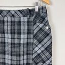 Eddie Bauer  Skirt Women 8 Plaid Tartan Gray Black Mini Wool Blend Pockets Pencil Photo 1