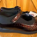 Drew  ROSE Womens Mary Jane Orthopedic Shoes Reddish Brown Croc Pattern Size 12W Photo 2