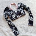 frankie's bikinis  Speedy Long Sleeve Floral Crop Top size M retails $110 Photo 1