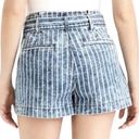 American Eagle  Outfitters High Rise Tie Belted Striped Denim Jean Shorts Size 14 Photo 2