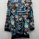 Alberto Makali  Blue, White & Brown Printed 3/4 Sleeve Shirtigan Size L Photo 3