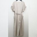 H&M Beige Linen Blend V Neck Button Front Jumpsuit Romper Size XL Photo 5