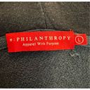 n:philanthropy  Penny Pullover Hoodie L Black Kangaroo Pocket Distressed Raglan Photo 4