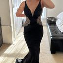 Faviana NWT S7916 Long Fitted Mermaid Beaded Black Gown Open Back Photo 1