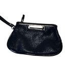 Nine West Shiny  Black Wristlet w/ Patent Leather & Silver Hardware Cards & Cash Photo 0