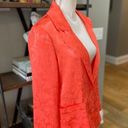 Alice + Olivia  Shanda Jacquard Satin Pajama Blazer Coral Orange Womens Small Photo 6