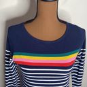 Boden Breton long sleeve top striped with colorful accent size 4 Photo 4