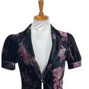 Arden B . Velvet Short Sleeve Blazer Purple Size M Floral Y2K Boho Retro Cropped Photo 4