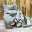 Kelsi Dagger  Buckle Open Toe Strappy Beige Leather Ankle Boots 6.5 Photo 3