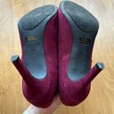 Unisa Faux Suede Un Saffyre Peep Toe Heeled Booties, Red Wine/Berry, Size 8M Photo 9