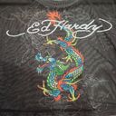 Ed Hardy NWOT  Dragon Cropped Baby T-Shirt Women's Black Mesh Size 3X Photo 3