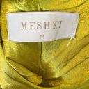 Meshki  Lucia Maxi Satin Cutout Slip Dress Golden Yellow Chartreuse Womens Size M Photo 11