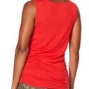 Skinny Girl  stretch slub jersey knit side ruched tank top red S Photo 2