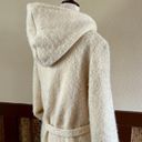 Hilda Ltd 100% Wool Vintage Long Icelandic Hooded Belted Coat in Ivory Small Photo 11