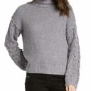 Universal Threads Universal thread Sweater mock turtleneck oversized gray crochet sleeve XS small Photo 0