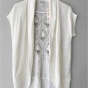 Dress Barn  Women's White Loose Knit Open front Cap Sleeve Cardigan Size M Photo 0