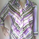 Dress Barn Womens  Short Buttoned Down Semi Sheer Shirt Size Med 3/4 Sleeves Photo 0