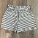 Frame  Striped Linen Blend Paperbag Shorts - size Small Photo 5