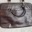 Bueno  Brown Faux Ostrich Leather Padded Laptop Briefcase Tote Bag Photo 3