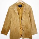 Bernardo  Genuine Leather Suede Jacket Button Down Brown Tan Size L Oversized Photo 1