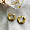 Free People 18K Petite Itty Bitty Huggie Hoop Earrings With Celestial Gift Bag Photo 0