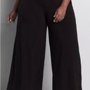 Lane Bryant  Wide Leg Solid Black Elastic Waist Pull On Pants Pockets 14/16 Plus Photo 0