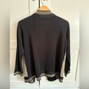 Misook  Santana Knit Black/Beige Cardigan Sweater Size Medium Photo 1