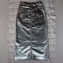 Pilcro RARE  Silver Metallic Denim Structured Column Midi Skirt - 2 Photo 5