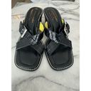 Buckle Black Donald J. Pliner Croc Embossed Strappy  Shoes Leather 10 Comfort Photo 1