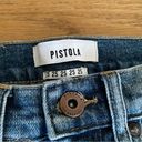 Pistola  Denim Monroe Mid Rise Striped Crop in Blue and Yellow Photo 4