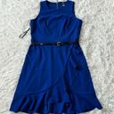 Tommy Hilfiger  Women's Ruffled Belted Sheath Dress Royal blue size 10 Photo 0