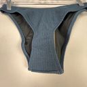 J.Crew NWT  Textured Curved Waist Cheeky Bikini Bottom Navy Size Large L NEW Photo 3