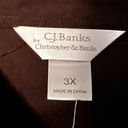 cj banks NWT Vintage Women’s  Brown Cotton Zip Up Jacket  Size 3X Lightweight Photo 2