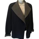 Talbots  Double-Face Wing Collar Jacket  Sz. M Solid Navy Gray Wool Blend Photo 1